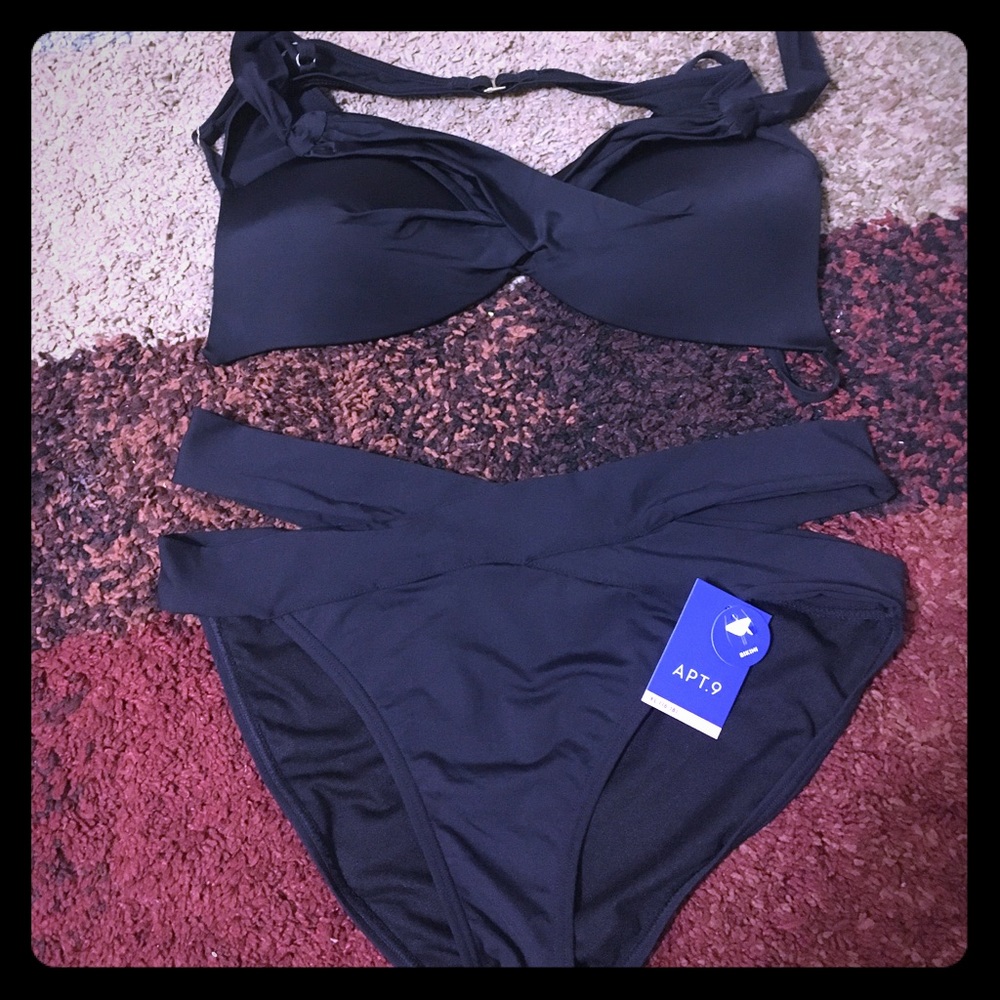 Black two-piece bikini